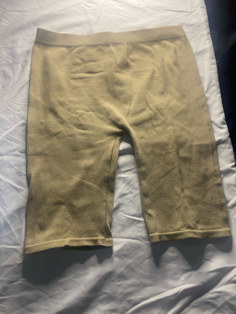 Tano Beige Ribbed Bike Shorts